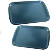 Özbience 10 Adet Kırılmaz Küçük Boy Tepsi 29X21CM, Kaydırmaz, Dayanıklı, Pratik - Ahşap - Seçenek 1