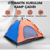 Özbience 10 Kişilik Otomatik Kamp Çadırı, Su Geçirmez, Kolay Kurulum - Açık Bej