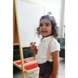 Özbience 120 cm Çift Taraflı Manyetiksiz Yazı Tahtası, Pratik ve Şık Tasarım - 12M-Krem - Seçenek 1