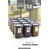 Özbience 12'li Sızdırmaz Bakliyat Saklama Kabı 1200 Ml, Derin Dondurucu ve Mikrodalga Uygun - Seçenek 1