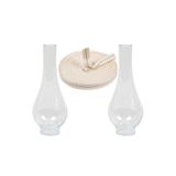 ozbience 14 Gaz Lambası Camı Seti, 2'li, 1 Mt Fitil, 2 cm, kaliteli ve dayanıklı