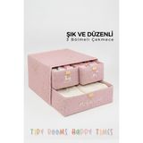 Özbience 2 Katlı 3 Gözlü Dolap Içi Düzenleyici Organizer - Ahşap - Bej - Seçenek 1