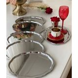 Özbience 20X25 cm Oval Dalgalı Çelik Servis ve Sunum Tepsisi 6'lı Set - Altın - Gümüş - Bakır - Seçenek 1