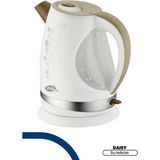 Özbience 2200W Beyaz Kettle, 1.7l Su Isıtıcı, Pratik ve Şık Tasarım - Ahşap - Beyaz