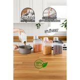 Özbience 2300ML 3'lü Kırılmaz Erzak Saklama Kabı Seti Sızdırmaz ve Ölçekli - Açık Bej - Seçenek 1