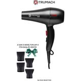 Özbience 2400W Turbo Saç Kurutma Makinesi, Siyah, 3m Uzun Kablo - Ahşap