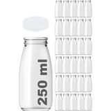 Özbience 250 ml Cam Şişe, Askılı Kapaklı, Su, Ayran, Limonata, Meşrubat, 30 Adet - Ahşap