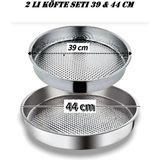 Özbience 2'li Çiğ Köfte Leğeni ve Tepsisi Seti, 39-44 Cm, Pratik ve Şık Kullanım - Altın - Seçenek 1