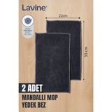 Özbience 2'li Mandallı Lavine Yengeç Mop Yedek Bezi, Çift Taraflı Mikrofiber 22x33 cm - Altın - Gri - Seçenek 1