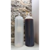 Özbience 2'li Şeffaf Plastik Yağlık ve Sosluk Şişesi, 1 Litre Set - Seçenek 1