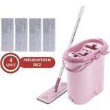 Özbience 3 Bölmeli Trio Tablet Mop Seti ve 4 Mikrofiber Bez ile Temizlik Keyfi - Antrasit - Seçenek 1