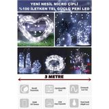 Özbience 3 Metre Beyaz Peri LED Dekoratif Işık, Yılbaşı ve Ev Süslemeleri Için - Ahşap - Beyaz - Seçenek 1