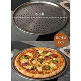 Özbience 36 cm Geniş Paslanmaz Çelik Delikli Pizza Tepsisi, Dayanıklı ve Pratik Kullanım - Seçenek 1