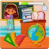 Özbience 3D Ahşap Montessori Yazı Tahtası ve Kalemli Meslek Puzzle Seti - Seçenek 1