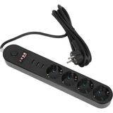 Özbience 3’lü USB Çıkışlı Akım Korumalı Anahtarlı Priz, Güvenli Kullanım - Ahşap