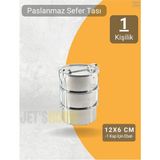 Özbience 3’lü Yemek Taşıma Kabı Seti, Paslanmaz Çelik, 12X6 Cm, Pratik ve Şık - Ahşap - Seçenek 1