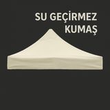 Özbience 3x3 Metre Bahçe Gözlemevi Tente Kumaşı, Dayanıklı ve Şık Tasarım - Ahşap - Bej