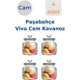 Özbience 4 Adet Viva Cam Kavanoz Erzak Saklama Kabı, 4X900 Cc, Şık ve Kullanışlı - Altın