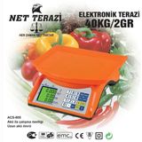 Özbience 40KG Kapasiteli Renkli Plastik Elektronik Terazi, Hassas ve Güvenilir Ölçüm - Ahşap - Bej
