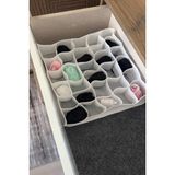 Özbience 40X35 cm Beyaz Kumaş Gözlü Petek Organizer, Çekmece Için Mükemmel Seçim - Ahşap - Beyaz - Seçenek 1
