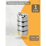 Özbience 4’lü Sefer Tası, Paslanmaz Çelik, 12X6 Cm, Yemek Taşıma Kabı - Amber - Seçenek 1