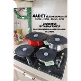Özbience 4'lü Silikon Tencere Tava Kapağı Seti, Güçlü Vakum, Hızlı Pişirme - Ahşap - Seçenek 1