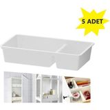 Özbience 5 Adet Çok Bölmeli Dolap Içi Organizer Seti, Düzen ve Hızlı Erişim - Ahşap - Beyaz - Seçenek 1