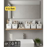 Özbience 5'li Banyo ve Dolap Organizer Seti, Beyaz, Çok Amaçlı, Plastik - Ahşap - Beyaz - Seçenek 1