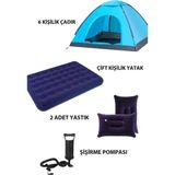 Özbience 6 Kişilik Kamp Çadırı ve Yatak Seti, Konforlu Doğa Deneyimi - Ahşap - Ceviz