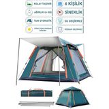 Özbience 6 Kişilik Otomatik Kamp Çadırı, Tente, 240X240X160, Kolay Kurulum - Ahşap - Ceviz
