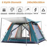 Özbience 6 Kişilik Otomatik Kurulum Çadır ve Çocuk Oyun Çadırı 240X240X160CM - Ahşap