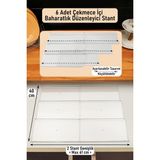 Özbience 6'lı Çekmece Içi Baharatlık Organizer, 30,5X13CM, Düzenleyici Stant - Ahşap - Beyaz - Seçenek 1