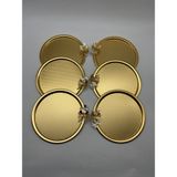 Özbience 6'lı Kelebekli Yuvarlak Gold Çay ve Kahve Sunum Tepsisi, 22CM - Altın - Seçenek 1