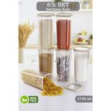 Özbience 6'lı Lumia Silikon Kapaklı Kare Saklama Kabı Seti, 1750 ml x 6 - Seçenek 1