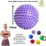 Özbience 7.5 cm Bpa Free Masaj Topu Dikenli Duyu Uyarıcı El ve Vücut Egzersiz Topu - Ahşap - Ceviz