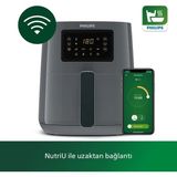 Özbience 7 Ön Ayarlı Uzaktan Bağlantılı Dokunmatik Ekranlı Airfryer - Ahşap - Beyaz