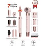 Özbience 7'li Pembe Hava Üflemeli Saç Şekillendirici ve Kurutucu Hafif Tasarım ile Hızlı Kullanım - Pembe - Rose - Seçenek 1