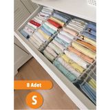 Özbience 8 Adet Small 11 Gözlü Çekmece Içi Düzenleyici Organizer Seti - Ahşap - Beyaz - Seçenek 1