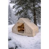 Özbience 8 Kişilik 4 Mevsim Su Geçirmez Şişme Kamp Çadırı 300X210X200 cm - Ahşap - Bej