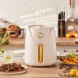 Özbience 8 Programlı 4,3l Yağsız Fritöz, Sağlıklı ve Pratik Kullanım - Ahşap - Beyaz