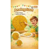 Özbience Ahşap Analog Saat Eğitim Seti, Uygulamalı ve Doğal Malzemeyle Öğrenme - Seçenek 1