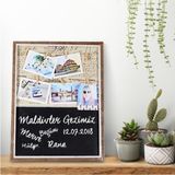 Özbience Ahşap Yazı Tahtası ve Ipli Duvar Fotoğraf Çerçevesi 37X47 cm - 12M-Krem - Seçenek 1