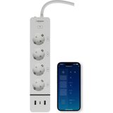 Özbience Akıllı Çoklu Priz, Wi-Fi, USB ve Mobil Kontrol ile Güç ve Konfor - Ahşap - Bej - Siyah