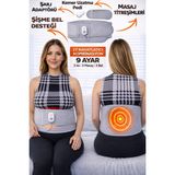 Özbience Ayarlı Isıtmalı Titreşimli Bel Masaj Kemeri, Rahatlatıcı ve Konforlu Kullanım - Altın - Gri