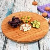Özbience Bambu Dönerli Yuvarlak 30 cm Servis ve Sunum Tepsisi - Ahşap - Bej - Seçenek 1