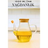 Özbience Bambu Kapaklı 1000 ml Vakumlu Silikon Yağdanlık, Şık ve Kullanışlı Tasarım - Seçenek 1
