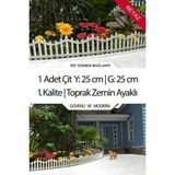 Özbience Beyaz Plastik Bahçe ve Peyzaj Çiti, Toprak Ayaklı, 25X25 Cm, 1 Adet - Seçenek 1 - Ahşap - Beyaz