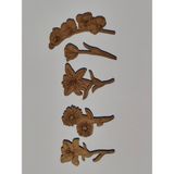 Özbience Boyanabilir Ahşap Çiçekler Seti, 3 mm Ham Mdf, 5'li Paket - Seçenek 1