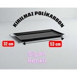 Özbience Büyük Boy 32X53 cm Polikarbon Plastik Reyon ve Sunum Tepsisi - Ahşap - Seçenek 1