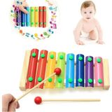 Özbience Büyük Boy Ahşap Ksilofon, 8 Nota, 8 Ton, 25 Cm, Eğitici ve Nostaljik - Seçenek 1